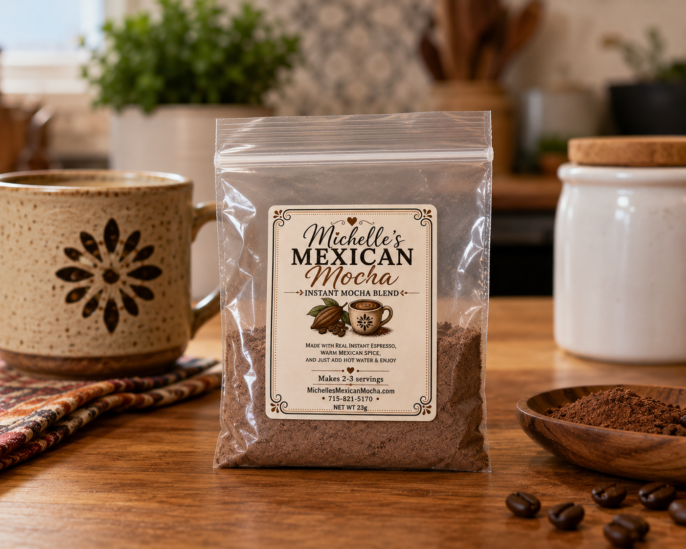 TWO TO THREE SERVINGS OF INSTANT MOCHA